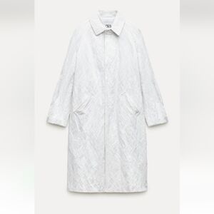 Zara  ZW Collection Wrinkle Trench Coat Sz-L